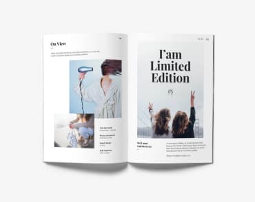 an open magazine on an off-white background open to an article with a beautiful layout